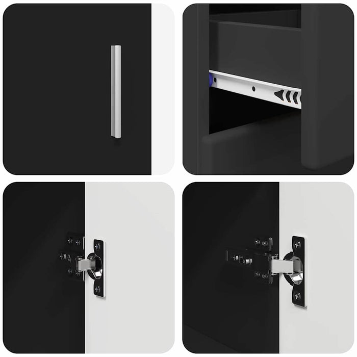 Credenza con porta Nero 88,5 x 30,5 x 73 cm Legno multistrato 880312