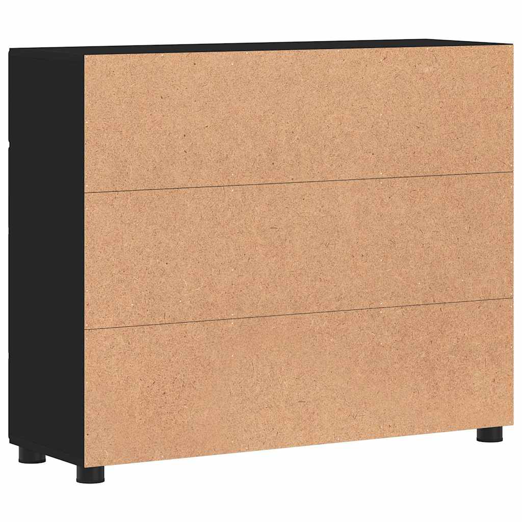 Credenza con porta Nero 88,5 x 30,5 x 73 cm Legno multistrato 880312