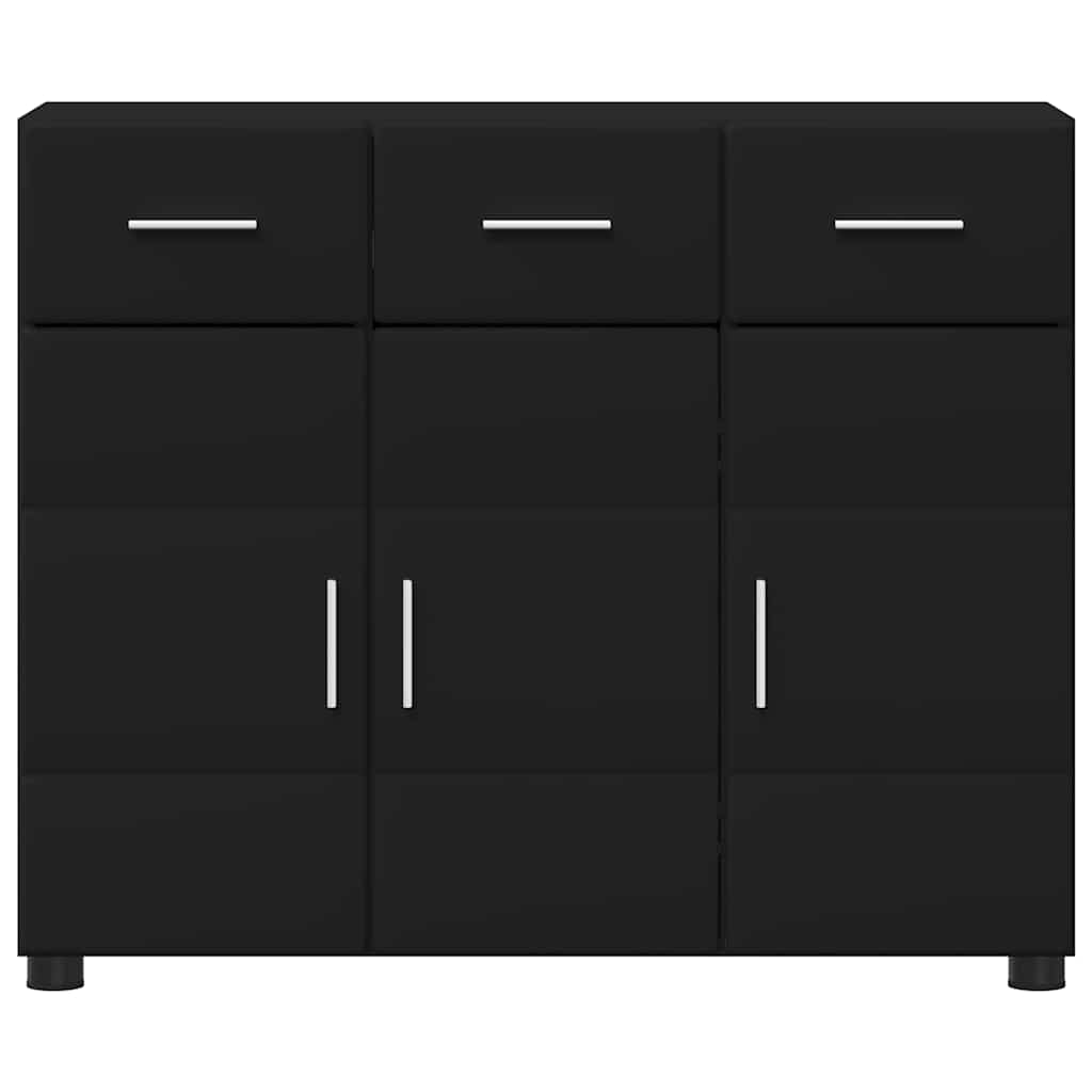 Credenza con porta Nero 88,5 x 30,5 x 73 cm Legno multistrato 880312