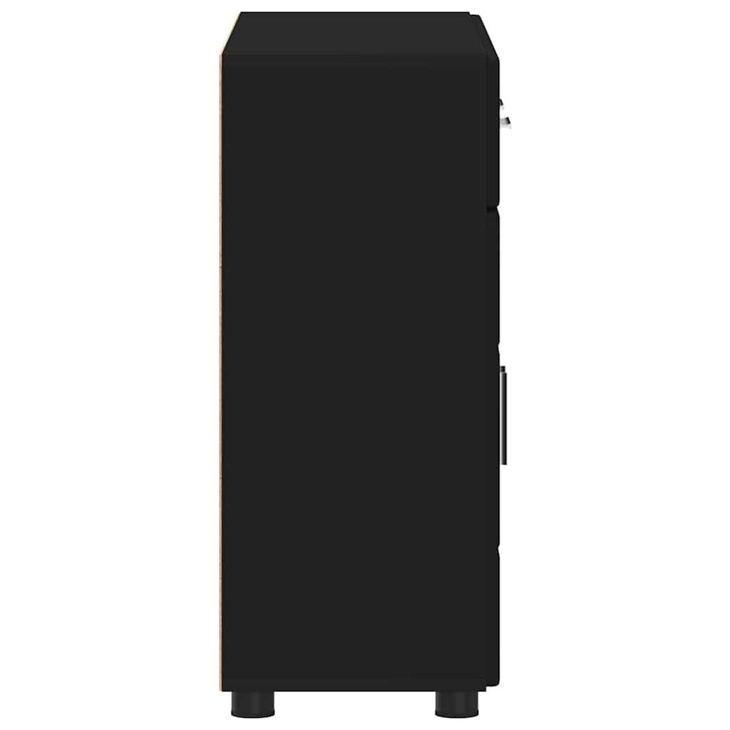 Credenza con porta Nero 88,5 x 30,5 x 73 cm Legno multistrato 880312