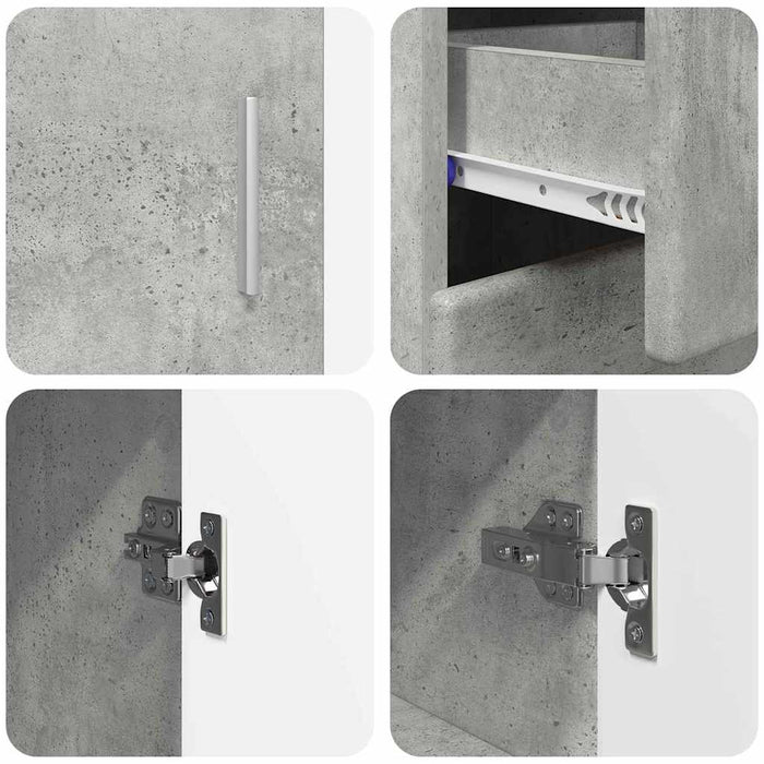 Credenza Grigio cemento 88,5 x 30,5 x 73 cm Legno multistrato 880314