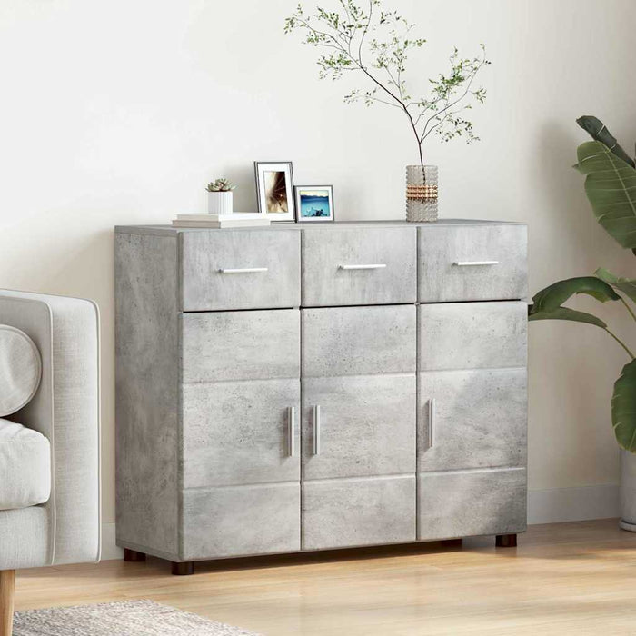 Credenza Grigio cemento 88,5 x 30,5 x 73 cm Legno multistrato 880314