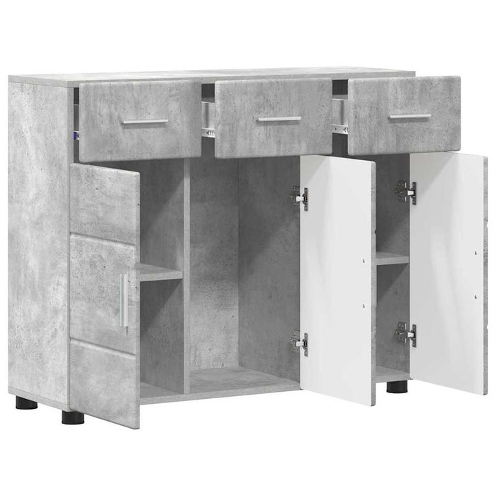 Credenza Grigio cemento 88,5 x 30,5 x 73 cm Legno multistrato 880314
