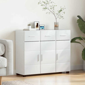Credenza Bianco Lucido 88,5 x 30,5 x 73 cm Legno multistrato 880315