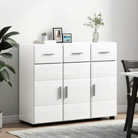 Credenza Bianco Lucido 88,5 x 30,5 x 73 cm Legno multistrato 880315