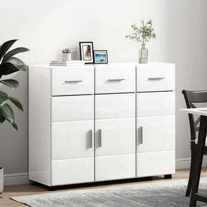 Credenza Bianco Lucido 88,5 x 30,5 x 73 cm Legno multistrato 880315