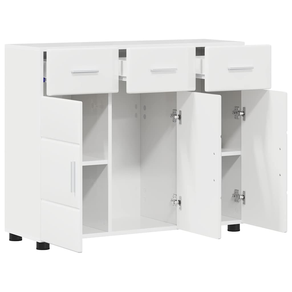 Credenza Bianco Lucido 88,5 x 30,5 x 73 cm Legno multistrato 880315