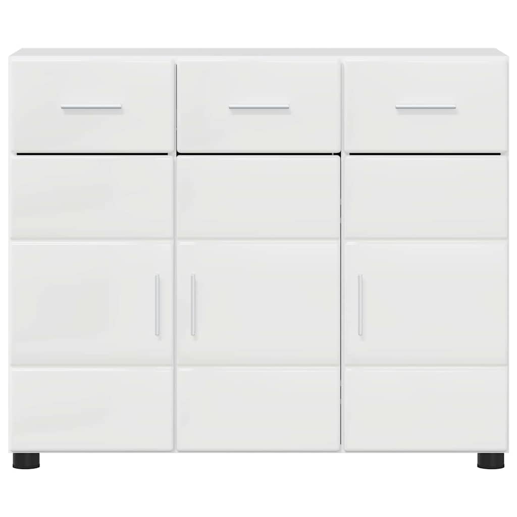 Credenza Bianco Lucido 88,5 x 30,5 x 73 cm Legno multistrato 880315