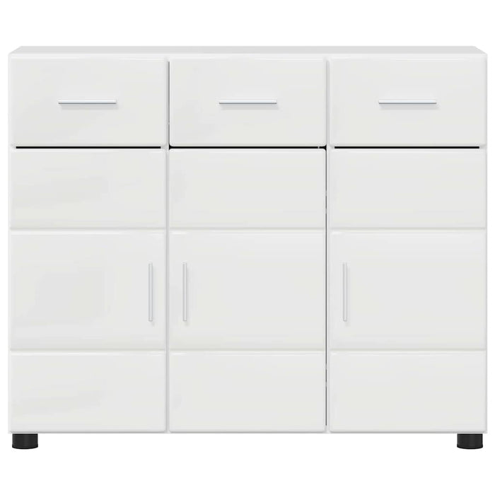 Credenza Bianco Lucido 88,5 x 30,5 x 73 cm Legno multistrato 880315
