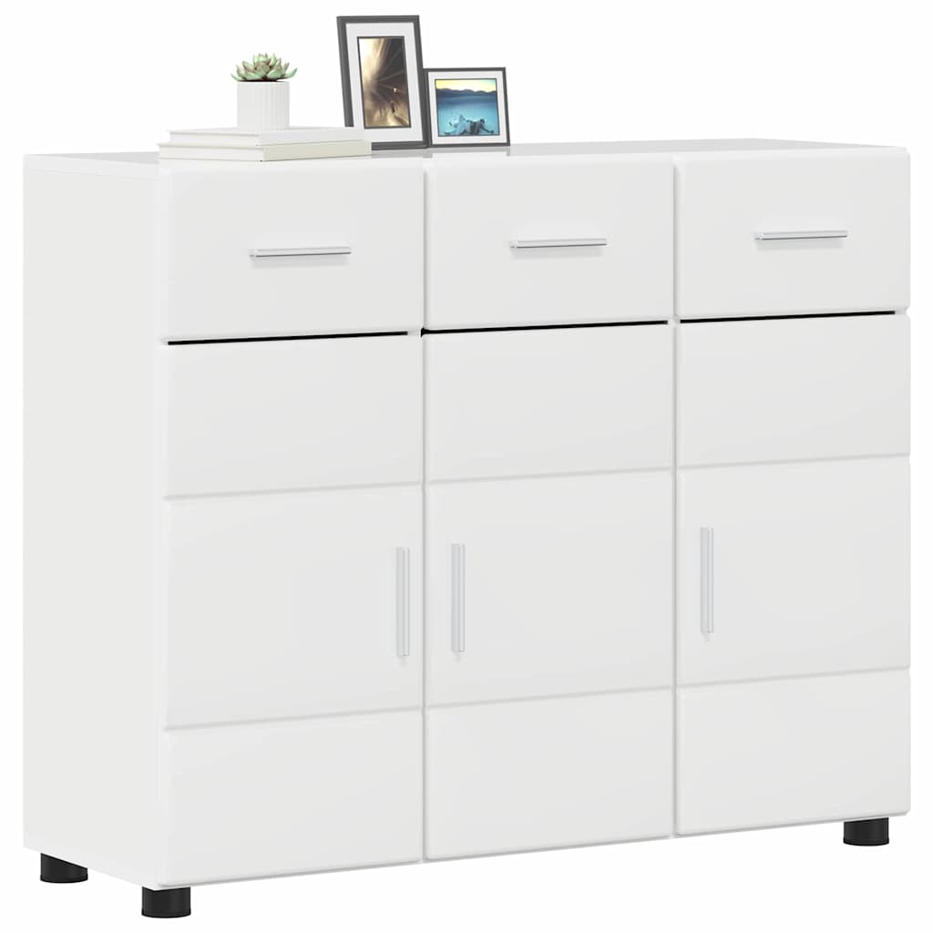 Credenza Bianco Lucido 88,5 x 30,5 x 73 cm Legno multistrato 880315