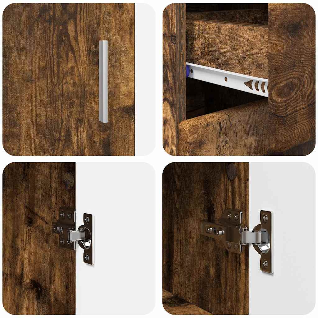 Credenza Rovere fumé 88,5 x 30,5 x 73 cm Legno multistrato 880316