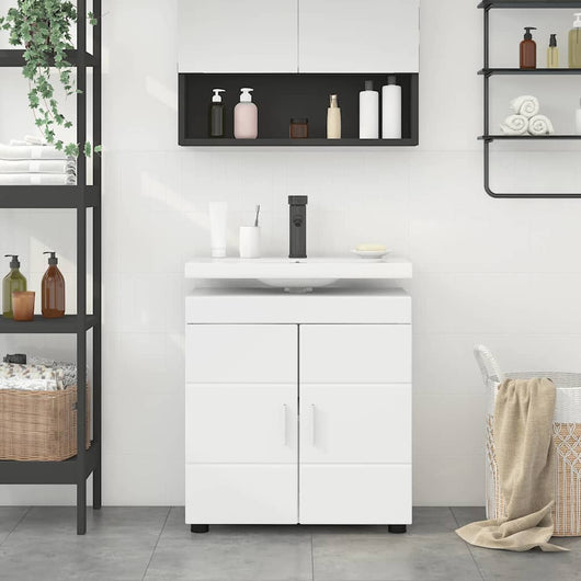 Mobile per lavabo da bagno con porta Bianco 60 x 34 x 63 cm 880321