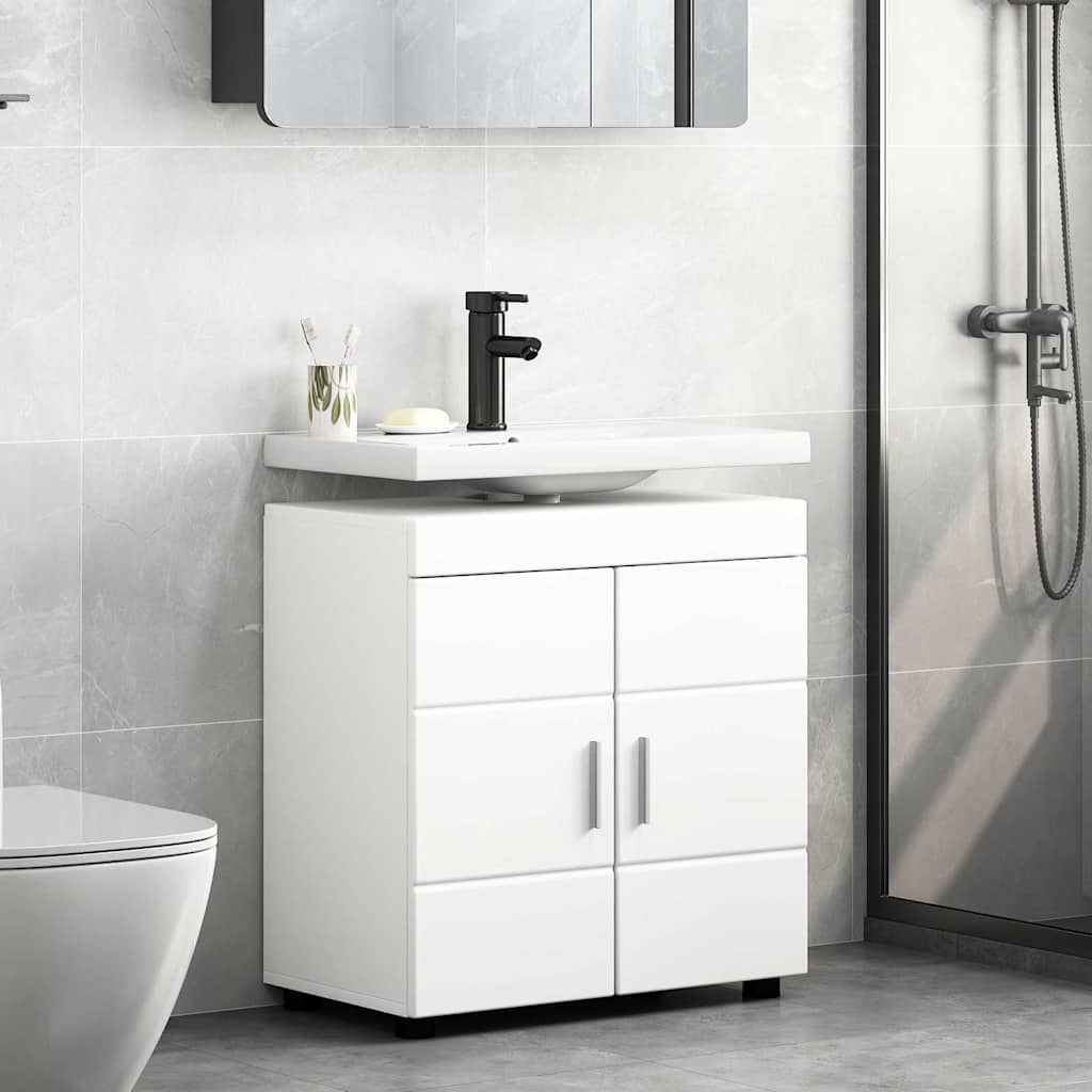 Mobile per lavabo da bagno con porta Bianco 60 x 34 x 63 cm 880321