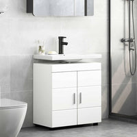 Mobile per lavabo da bagno con porta Bianco 60 x 34 x 63 cm 880321
