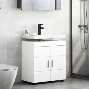 Mobile per lavabo da bagno con porta Bianco 60 x 34 x 63 cm 880321