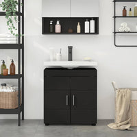 Mobile per lavabo da bagno con porta Nero 60 x 34 x 63 cm 880322