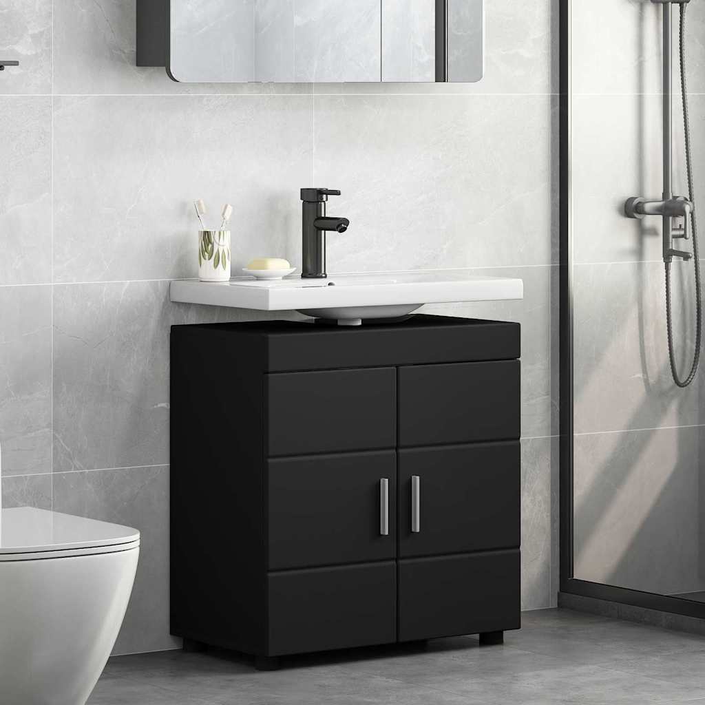 Mobile per lavabo da bagno con porta Nero 60 x 34 x 63 cm 880322