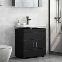 Mobile per lavabo da bagno con porta Nero 60 x 34 x 63 cm 880322