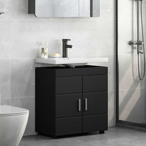 Mobile per lavabo da bagno con porta Nero 60 x 34 x 63 cm 880322