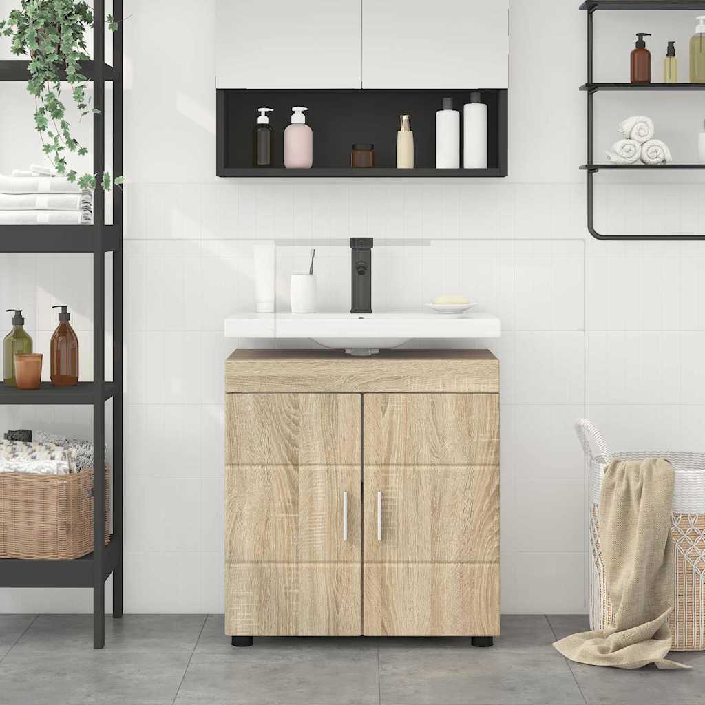 Mobile per lavabo da bagno rovere sonoma 60 x 34 x 63 cm 880323
