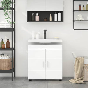 Mobile per lavabo da bagno Bianco lucido 60 x 34 x 63 cm 880325