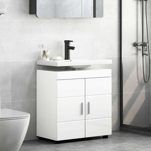 Mobile per lavabo da bagno Bianco lucido 60 x 34 x 63 cm 880325