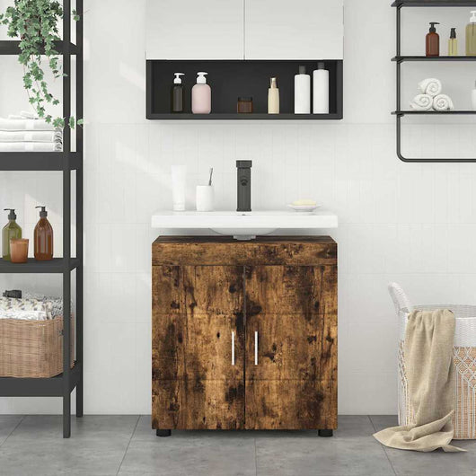 Mobile per lavabo da bagno Rovere fumo 60 x 34 x 63 cm 880326
