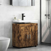 Mobile per lavabo da bagno Rovere fumo 60 x 34 x 63 cm 880326