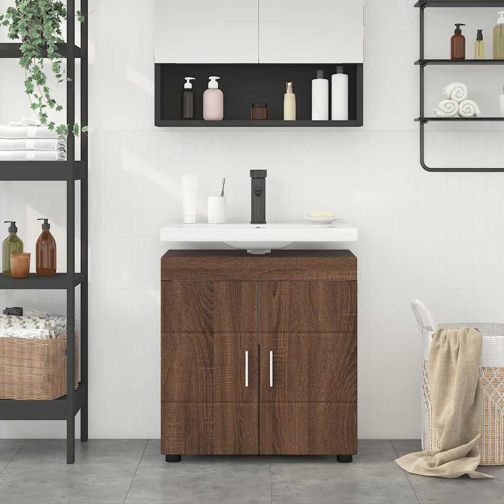 Mobile per lavabo da bagno Rovere marrone 60 x 34 x 63 cm 880328