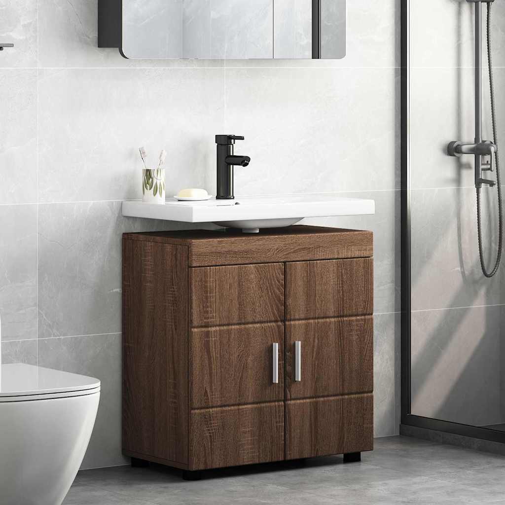 Mobile per lavabo da bagno Rovere marrone 60 x 34 x 63 cm 880328
