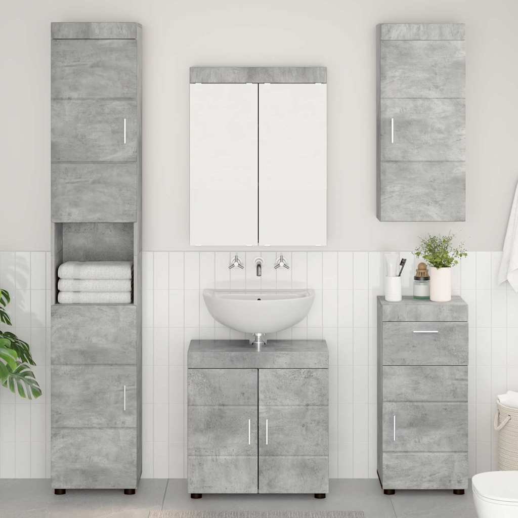 Armadio da bagno a muro TULUM Grigio cemento 37 x 24,5 x 86 cm 880334