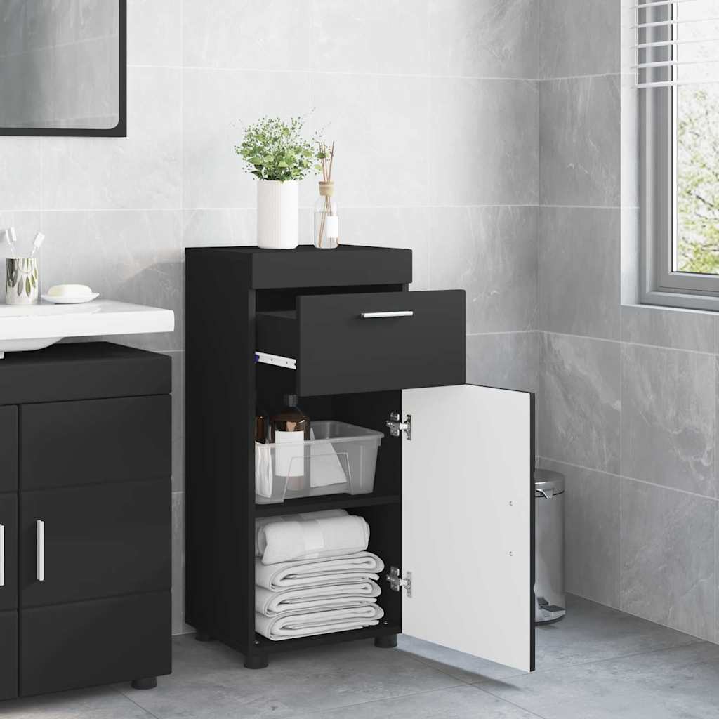 Mobile da Bagno Nero 37 x 31.5 x 82 cm Legno multistrato 880342