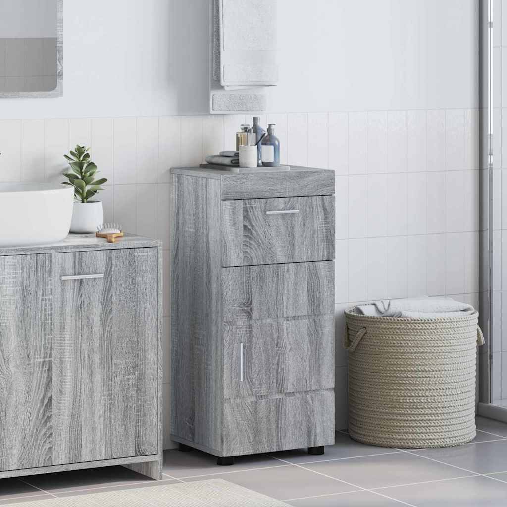 Mobile da Bagno con porta Grigio sonoma 37 x 31.5 x 82 cm 880347