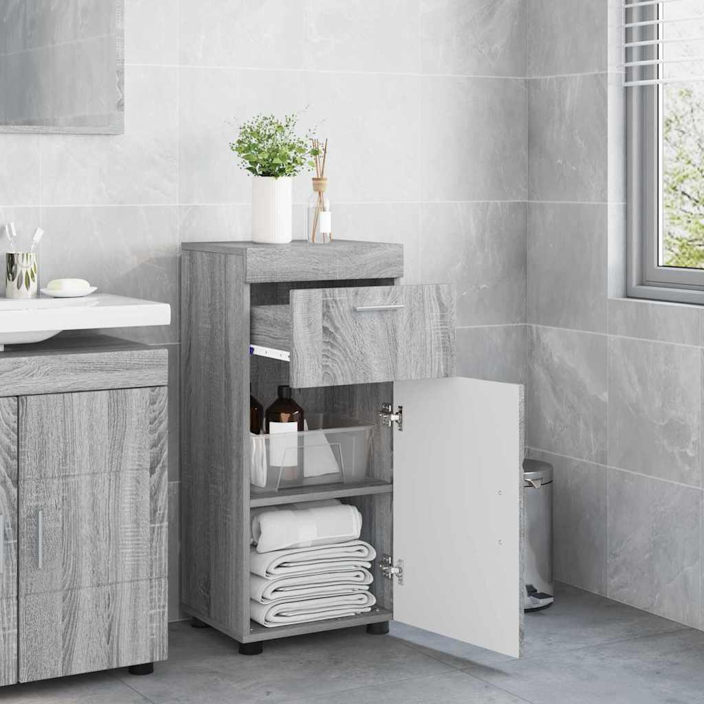 Mobile da Bagno con porta Grigio sonoma 37 x 31.5 x 82 cm 880347