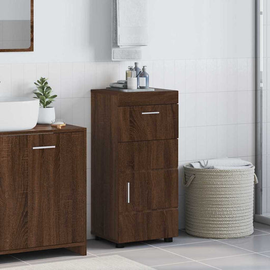 Mobile da Bagno con porta Rovere marrone 37 x 31.5 x 82 cm 880348