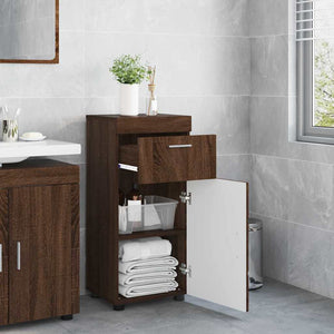 Mobile da Bagno con porta Rovere marrone 37 x 31.5 x 82 cm 880348