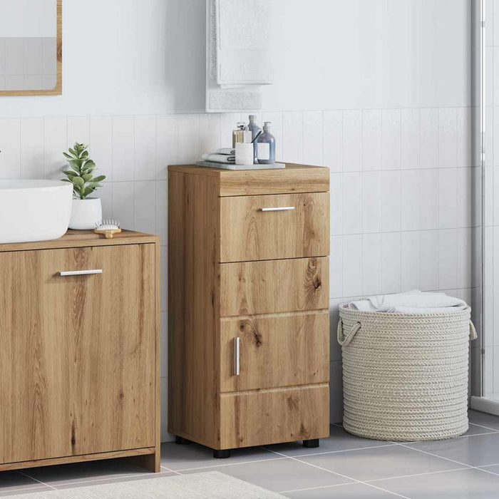 Mobile da Bagno con porta rovere artigianale 37 x 31.5 x 82 cm 880350