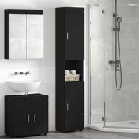 Mobile da Bagno TULUM Nero 37 x 31.5 x 203 cm Legno multistrato 880352