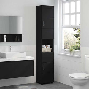 Mobile da Bagno TULUM Nero 37 x 31.5 x 203 cm Legno multistrato 880352