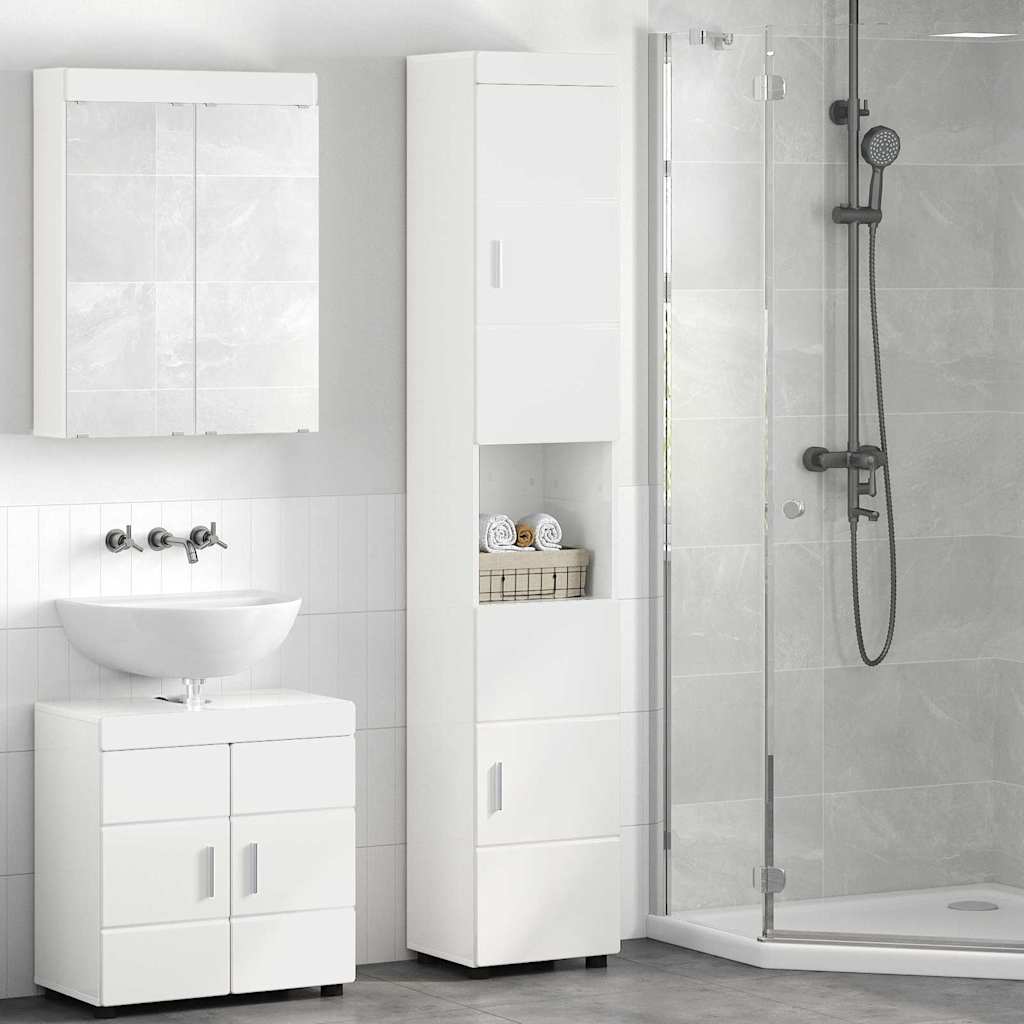 Mobile da Bagno TULUM Bianco lucido 37 x 31.5 x 203 cm 880355