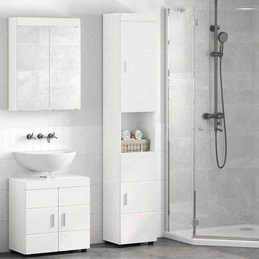 Mobile da Bagno TULUM Bianco lucido 37 x 31.5 x 203 cm 880355