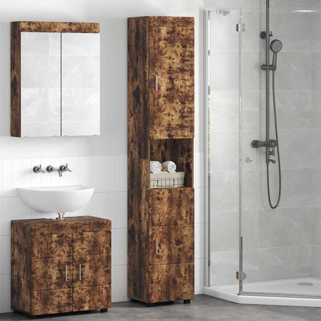 Mobile da Bagno con porta TULUM Rovere fumo 37 x 31.5 x 203 cm 880356