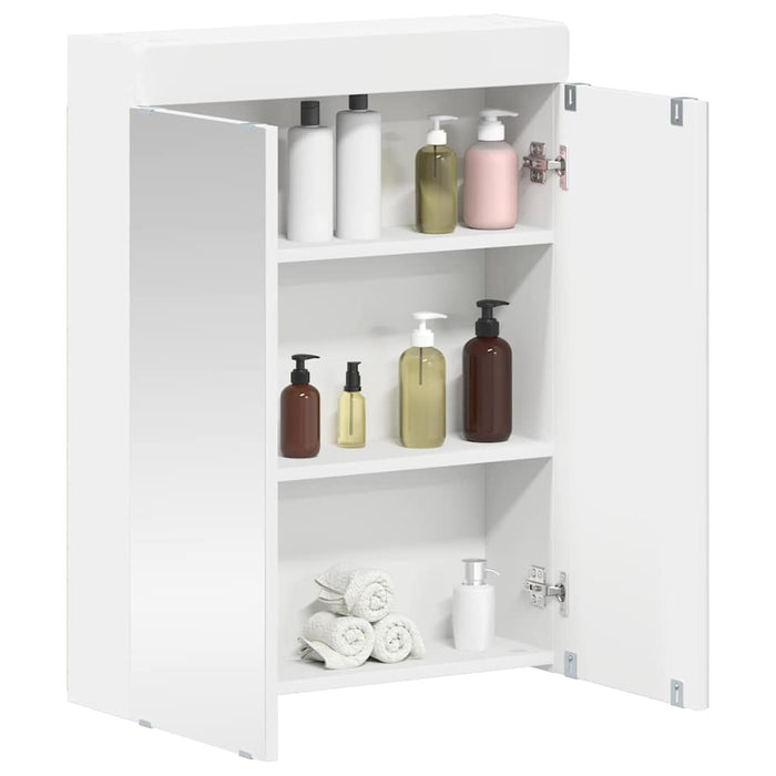 Mobiletto per specchio da bagno TULUM Bianco 60 x 16,5 x 78 cm 880361