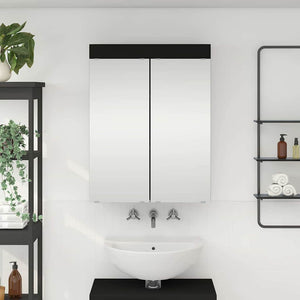 Mobiletto per specchio da bagno TULUM Nero 60 x 16,5 x 78 cm 880362