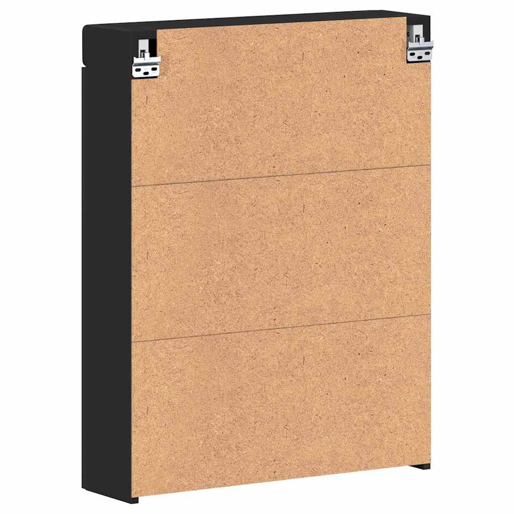 Mobiletto per specchio da bagno TULUM Nero 60 x 16,5 x 78 cm 880362