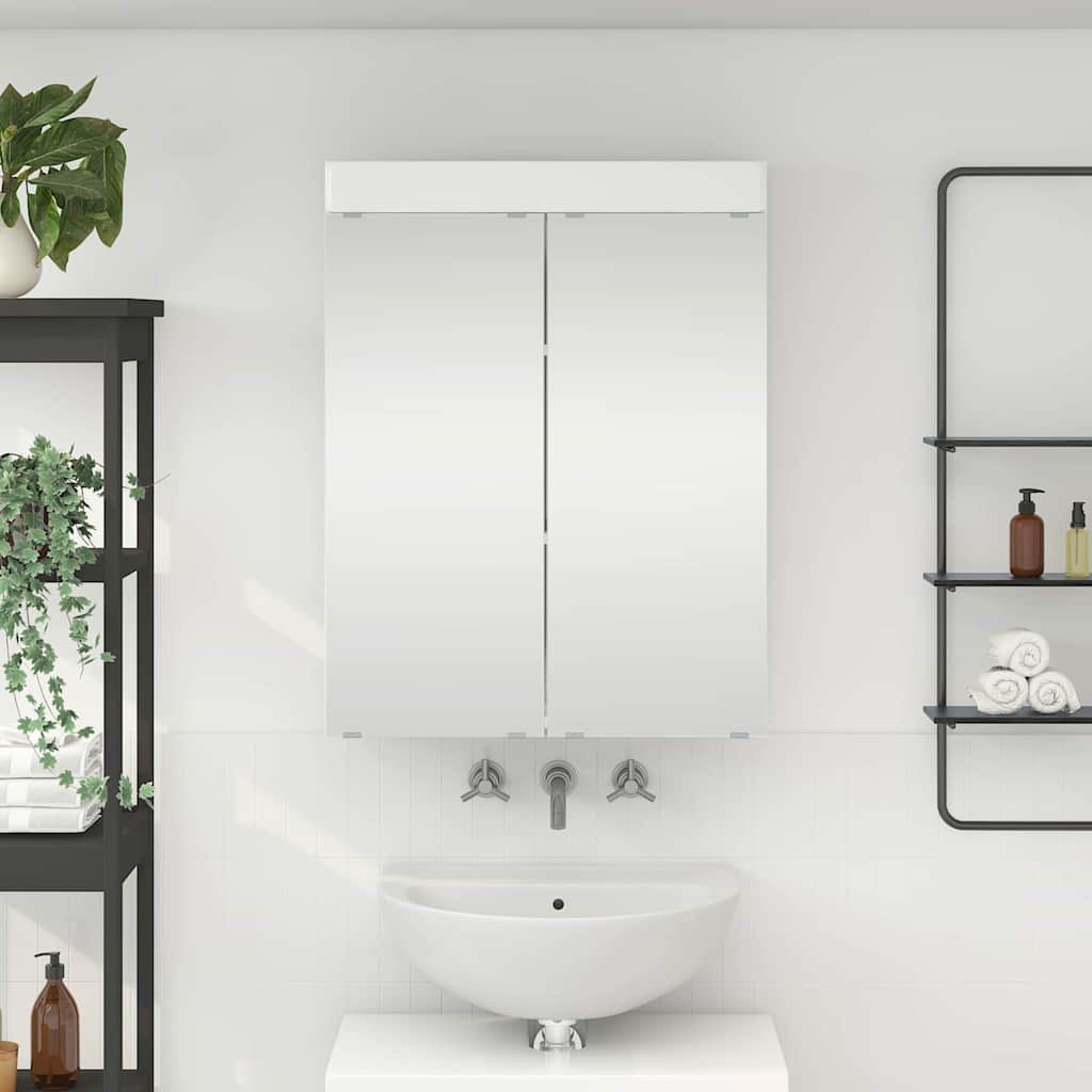 Mobiletto per specchio da bagno con porta TULUM Bianco Lucido 880365