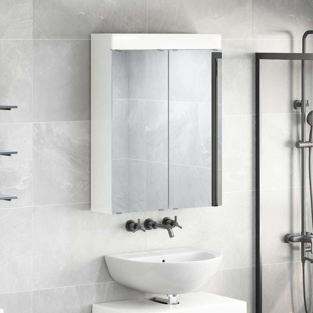 Mobiletto per specchio da bagno con porta TULUM Bianco Lucido 880365