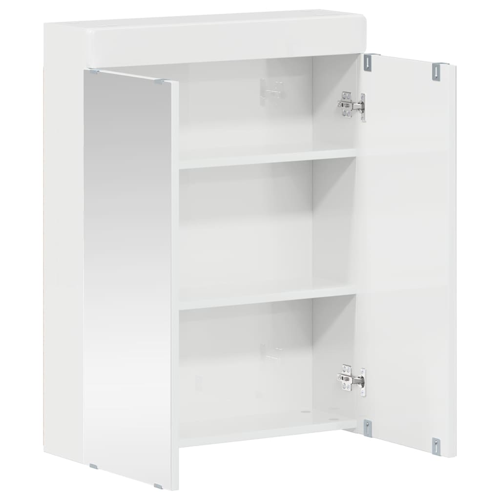 Mobiletto per specchio da bagno con porta TULUM Bianco Lucido 880365
