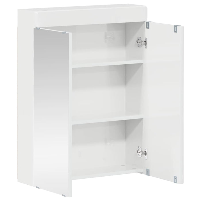 Mobiletto per specchio da bagno con porta TULUM Bianco Lucido 880365