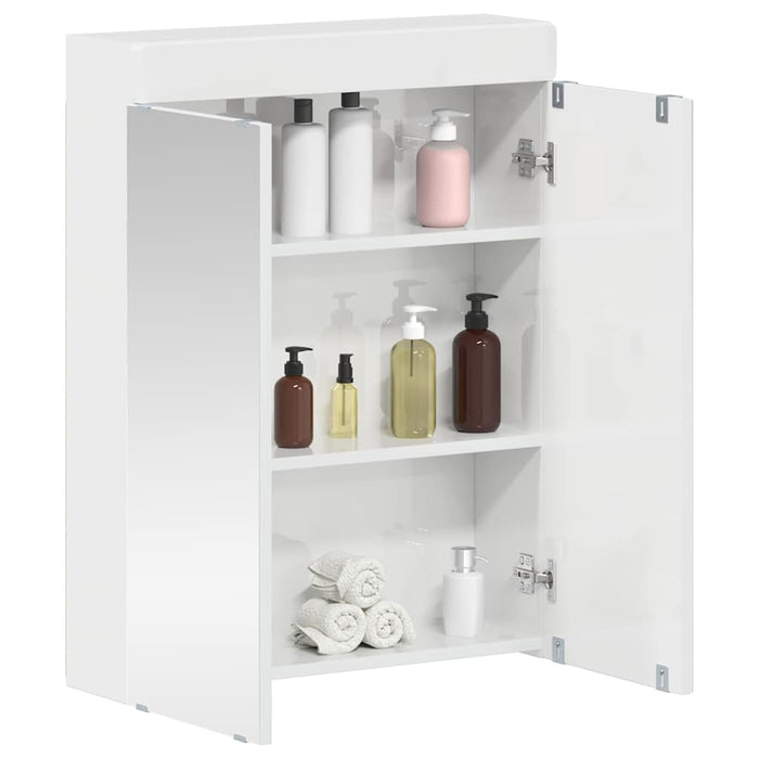 Mobiletto per specchio da bagno con porta TULUM Bianco Lucido 880365